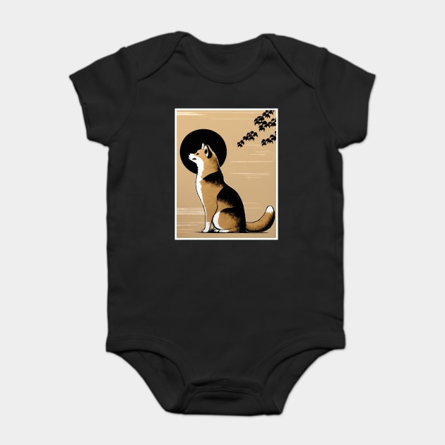 Shiba Inu Dog, Japanese Art Baby Bodysuit by logiamerch
